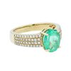 Image 2 : 14KT Yellow Gold 1.97ct Emerald and Diamond Ring