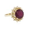 Image 2 : 14KT Yellow Gold 6.86ct Ruby and Diamond Ring