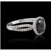 Image 2 : 14KT White Gold 1.52ctw Black Diamond Ring