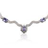 Image 2 : 14KT White Gold 11.76ctw Tanzanite and Diamond Necklace