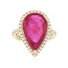 Image 1 : 14KT Yellow Gold 9.84ct Ruby and Diamond Ring