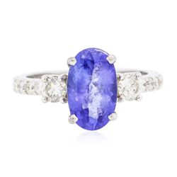 14KT White Gold 2.46ct Tanzanite and Diamond Ring