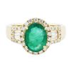 Image 1 : 14KT Yellow Gold 1.69ct Emerald and Diamond Ring
