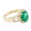 Image 2 : 14KT Yellow Gold 1.69ct Emerald and Diamond Ring