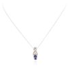 Image 1 : 14KT White Gold 0.99ct Sapphire and Diamond Pendant With Chain