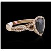 Image 2 : 14KT Rose Gold 1.65ctw Black Diamond Ring