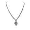 Image 1 : 14KT White Gold 4.08ct Tanzanite and Diamond Necklace