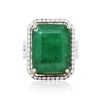 Image 1 : 14KT Two-Tone Gold 16.53ct Emerald and Diamond Ring