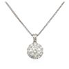 Image 2 : 14KT White Gold 1.10ctw Diamond Pendant With Chain