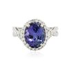 Image 1 : 18KT White Gold 4.09ct Tanzanite and Diamond Ring