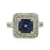 Image 1 : 14KT White Gold 2.90ct Sapphire and Diamond Ring
