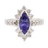 Image 1 : 14KT White Gold 1.34ct Tanzanite and Diamond Ring