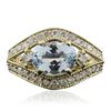 Image 1 : 14KT Yellow Gold 1.96ct Aquamarine and Diamond Ring