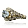 Image 2 : 14KT Yellow Gold 1.96ct Aquamarine and Diamond Ring