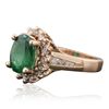 Image 2 : 14KT Rose Gold 2.50ct Emerald and Diamond Ring