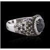 Image 2 : 18KT White Gold 3.46ctw Black Diamond Ring