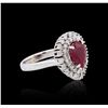 Image 2 : 18KT White Gold GIA Certified 2.82ct Ruby and Diamond Ring