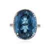 Image 1 : 14KT White Gold 14.83ct Topaz and Diamond Ring