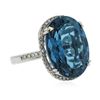 Image 2 : 14KT White Gold 14.83ct Topaz and Diamond Ring