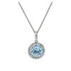 Image 2 : 14KT White Gold 2.99ct Topaz and Diamond Pendant With Chain