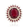 Image 1 : 14KT Yellow Gold 14.11ctw Ruby and Diamond Ring