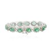 Image 2 : 14KT White Gold 22.23ctw Emerald and Diamond Bracelet