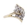 Image 2 : 10KT Two-Tone Gold 0.08ctw Diamond Ring