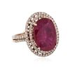 Image 2 : 14KT Rose Gold 9.04ct Ruby and Diamond Ring