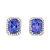 Image 1 : 14KT White Gold 5.22ctw Tanzanite and Diamond Earrings