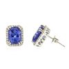 Image 2 : 14KT White Gold 5.22ctw Tanzanite and Diamond Earrings