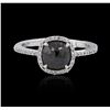 Image 1 : 14KT White Gold 1.56ctw Black Diamond Ring