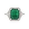 Image 1 : 14KT White Gold 4.33ct Emerald and Diamond Ring