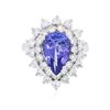 Image 1 : 14KT White Gold 3.69ct Tanzanite and Diamond Ring