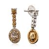 Image 2 : 14KT Two-Tone Gold 1.56ctw Diamond Dangle Earrings