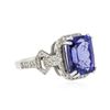 Image 2 : 14KT White Gold 3.40ct Tanzanite and Diamond Ring