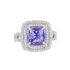 Image 1 : 18KT White Gold 3.33ct Tanzanite and Diamond Ring