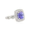 Image 2 : 18KT White Gold 3.33ct Tanzanite and Diamond Ring