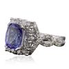 Image 2 : 14KT White Gold 2.38ct Tanzanite and Diamond Ring
