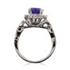 Image 3 : 14KT White Gold 2.38ct Tanzanite and Diamond Ring