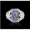 Image 1 : 14KT White Gold 4.16ct Blue Tourmaline and Diamond Ring