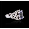 Image 2 : 14KT White Gold 4.16ct Blue Tourmaline and Diamond Ring