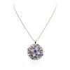 Image 1 : 14KT White Gold 8.59ctw Tanzanite and Diamond Pendant With Chain