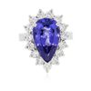 Image 1 : 14KT White Gold 5.38ct Tanzanite and Diamond Ring