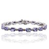 Image 1 : 14KT White Gold 14.98ctw Tanzanite and Diamond Bracelet