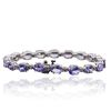 Image 2 : 14KT White Gold 14.98ctw Tanzanite and Diamond Bracelet