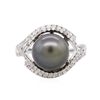 Image 1 : 14KT White Gold 0.53ctw Diamond and Pearl Ring