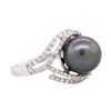 Image 2 : 14KT White Gold 0.53ctw Diamond and Pearl Ring