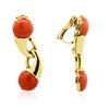 Image 2 : 18KT Yellow Gold 23.44ctw Coral Earrings