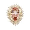 Image 1 : 14KT Yellow Gold 14.24ct Morganite and Diamond Ring
