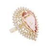 Image 2 : 14KT Yellow Gold 14.24ct Morganite and Diamond Ring